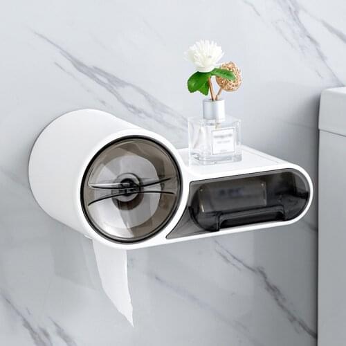 Creative Toilet Tissue Box With Napkin Sundries Storage Boxes Wall Mounted Bathroom Toilet Paper Holder Rack Tissue Towel Case