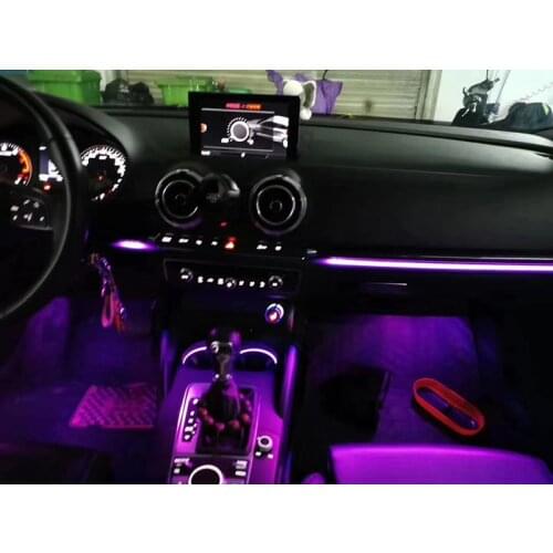 Upgrade Interior LED Decorative Atmosphere Light Door Panel Decor Trim Car Ambient Light For Audi A3