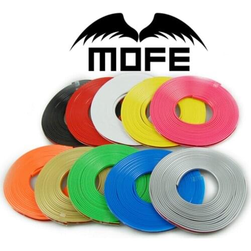 Mofe 5pcs /set 8m Alloy 8m/Roll Car Rim wheel Hub Sticker Protector Car Covers Auto Accessories Car Decor Styling Tire Sticker