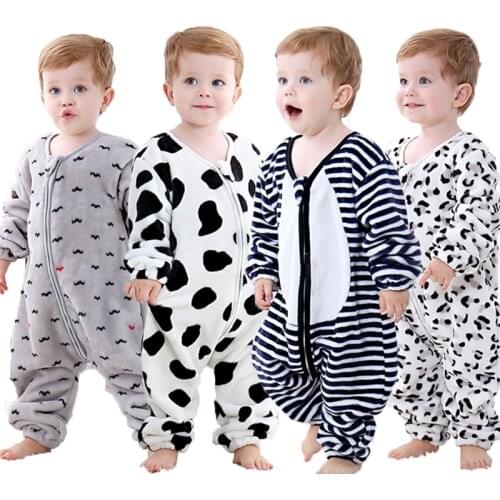 Soft Baby Sleeping Bags 2021 Autumn Winter Boy Clothes Warm Flannel Romper for Babies Girl Clothing Set Toddler Jumpsuit 1-5 Y