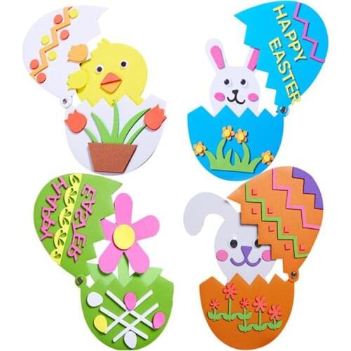 4PCS Easter DIY Material Kit Out of Shell Easter Egg Material Kit Creative Handmade Eater Egg Material Kit Funny DIY