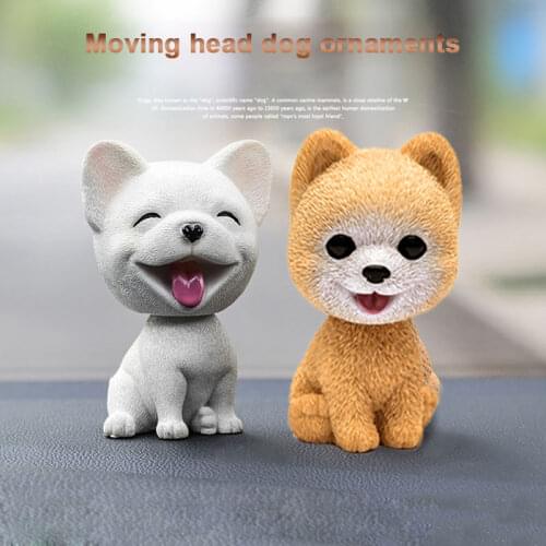 New Shaking Head Dog Ornament Cute Nodding Decoration Gift 8.5x6.5CM Car Interior Resin Dog Decoration