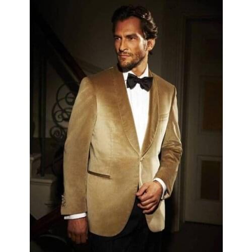New Arrival Gold Mens Suits Groom Tuxedos Jacket+Pants prom suits wedding suits forbest evening party