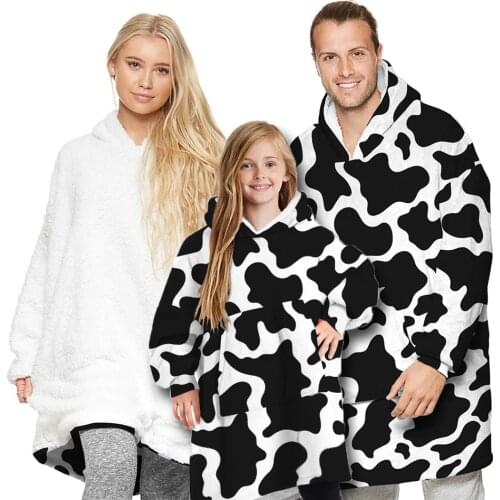 Parent-child clothing Men Women Unisex Outfit Home clothing One Size Hoodie Pullovers Casual Tracksuit Plush Blanket Keep Warm