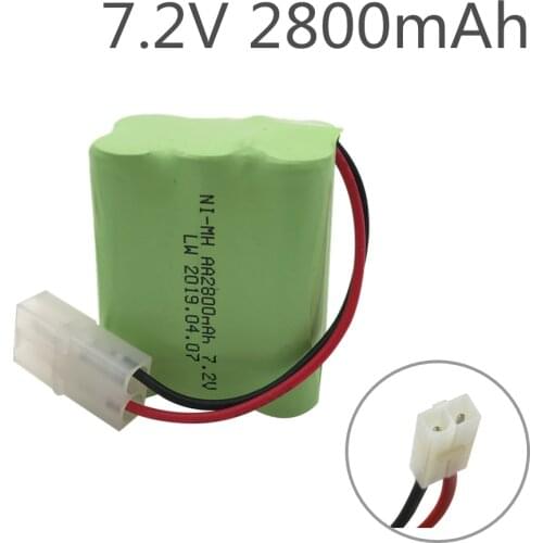 7.2v 2800mah Rechargeable battery pack 7.2v battery 6*AA NIMH battery for Remote control electric toys Cars Boats lighting