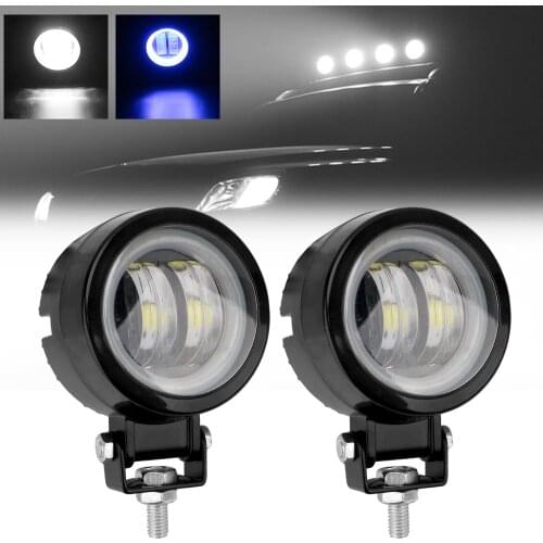 20W 12V 24V 6000K Portable Spotlights Waterproof Round LED Night Bar Lights White/blue Motorcycle Offroad Truck Driving Car Boat