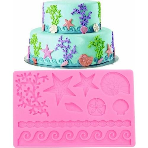 Five-pointed snail branch twisted sugar cake lace embossed printing silicone mold cake dessert decorative mold DIY baking gadget