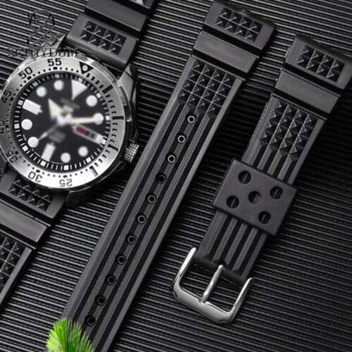 Royal Waterproof Sports watchband High Quality Natural Silicone cheap silicone bracelet mechanical wristwatches Replacement 22mm