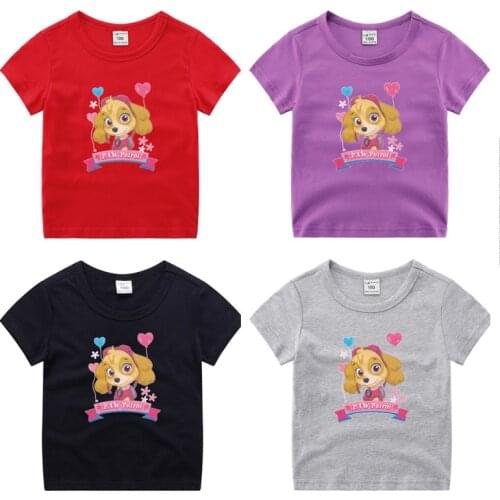 Paw Patrol Chase Marshall Sky Boy Girls 3D Print T-shirts Baby Summer Tees Top Clothing Children Cartoon Cloth Casual Teen Gift