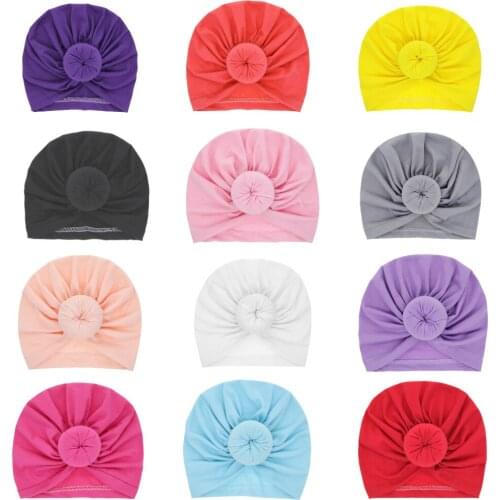 New Newborn Kids Rose Knot Caps Soft Cotton Blend Hat Clothes Accessories Kids Shower Turban Baby Photography Props
