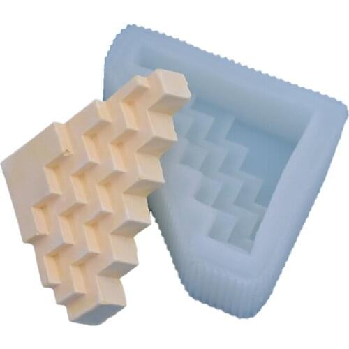 Small Size Shaped Geometric Scented Candle Silicone Mold for DIY Decoration Making Soap Candle Melt Resin Polymer Clay