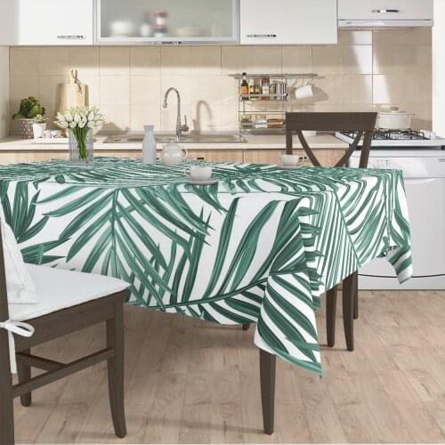 Table cloth living room kitchen cover runner pattern white Yesil tree leaf pattern micro fabric cover free shipping