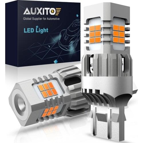 AUXITO 2x 1500LM T20 W21W WY21W 7440 7440NA 25SMD LED Turn Signal Light Bulbs Canbus Error Free No Hyper Flash Amber Yellow Lamp