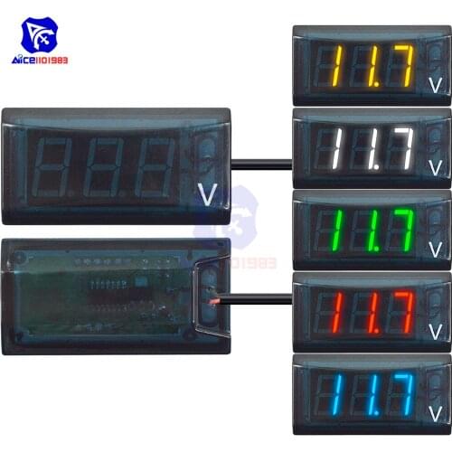 Diymore 0.56" LED Digit DC 12V Voltmeter 8 -16V IPX6 Waterproof Voltage Panel Tester Detector with Wires for Car Motorcycle Bike