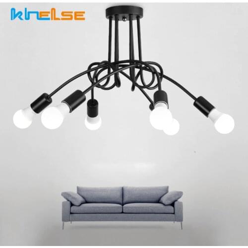 Vintage Industrial Loft Minimalist Chandelier Modern Ceiling Lamp Metal droplight Home Restaurant Lighting Dimmable E27 LED 220V