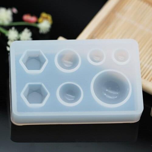 Resin Jewelry 4 Styles Round Heart Square Geometry Stud Earring Silicone Mold For DIY Earring Charm Jewelry Accessories Making