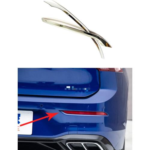 For Volkswagen VW Golf 8 MK8 R 2021 2022 Rear Reflector Fog Light Lamp Cover Sticker Decoration Trim ABS Chrome Accessories