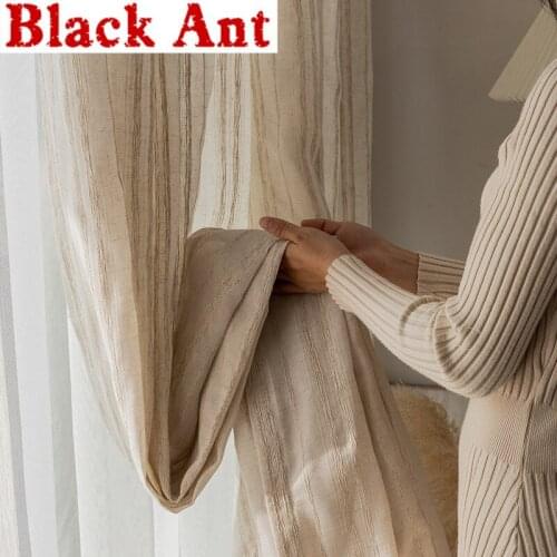 Window Blinds Drape American Country Style Linen Tulle Curtain For Living Room Bay Balcony Voile Sheer Curtain Nordic X-JD853