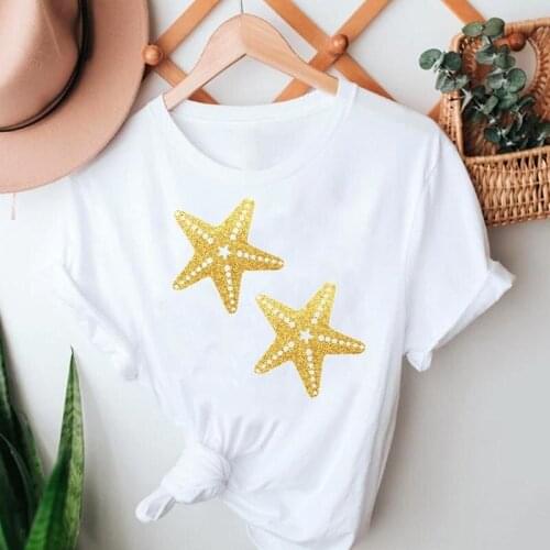 Women Casual Beach Star Pineapple Short Sleeve Summer Tshirts Cartoon Clothes Stylish T Top Lady Print 2021 Tee T-Shirt