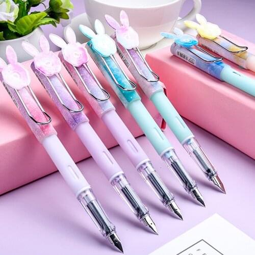 1set Cute Twelve Constellation Fountain Pen Ink Sac Can Be Replaced Students Office Signature Writing Pens Stationery