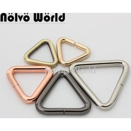 10-50pcs 6 colors 20/25/32/38mm metal open triangle ring for bags parts,alloy hardware round edge d rings,free drop shipping