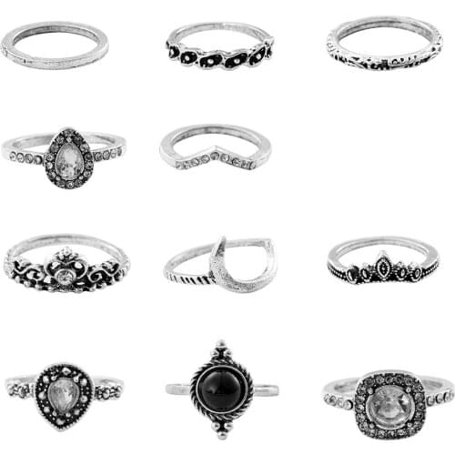 11pcs Vintage Ring for Womens Gothic Steampunk Heart Cz Butterfly Punk Ring Sets Party Jewelry Luxury Jewelry Sale Gothic Rings