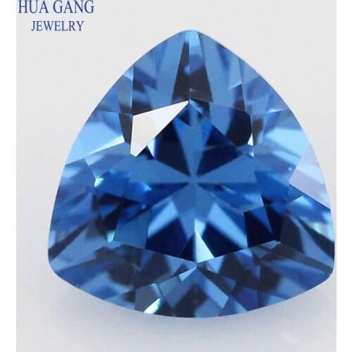 119# Spinel Blue Trillion Shape Brilliant Cut Synthetic Spinel Stone For Jewelry Size 3x3-10x10mm Free Shipping