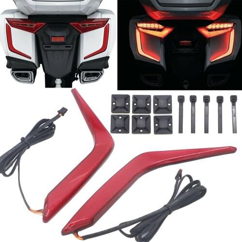2018 2019 2020 2021 New Red For Honda GL1800 GL 1800 Gold Wing Goldwing Omni LED Rear Saddlebag Accents F6B