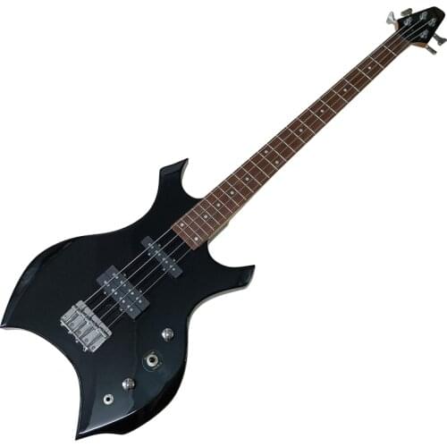 4 string electric bass guitar 43 inch blue color full basswood body bass guitar with Canada maple neck with small flaw