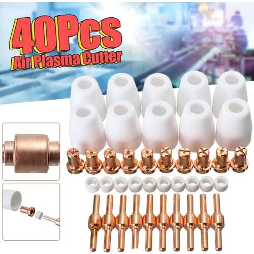 40Pcs Air Plasma Cutter Consumables Extend Fit for PT-31 LG-40 Torch Cut-40 50