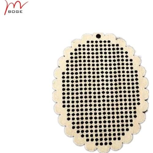 50pcs Wood Lace Oval Chips diy handmade jewelry accessories wood chip bulk cross stitch