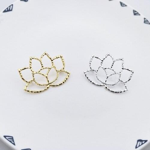 50pcs Lotus Flower Alloy Rhinestone Appliques strass Buckle Button Wedding Hairpin Hair Clip Decor Brooch Earring Shoes Bag DIY