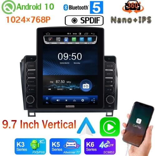 9.7" Vertical Tesla Android 10 Car Media Radio GPS PX6 4+64G For Toyota Sequoia 2008-2018 Tundra 2006-2013 360 Camera Head Unit
