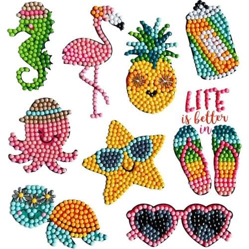 Diamond Cartoon Painting Stickers Kids Childrens Free Stickers DIY Diamond Painting Girl Animal Toy Stickers Series