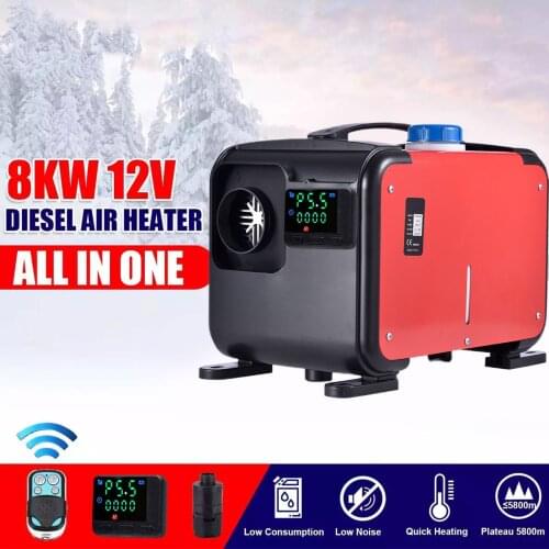 Car Heater Parking Heater 12V 8KW Car Diesel Air Heater One Hole LCD Button Remote Control Car Heaters For Trucks Home Boats