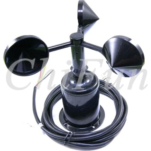 Freeshipping 0-70m/s Wind Speed Sensor Environment Signal Output Pulse Type Three Cups Wind Speed Sensor Anemometer