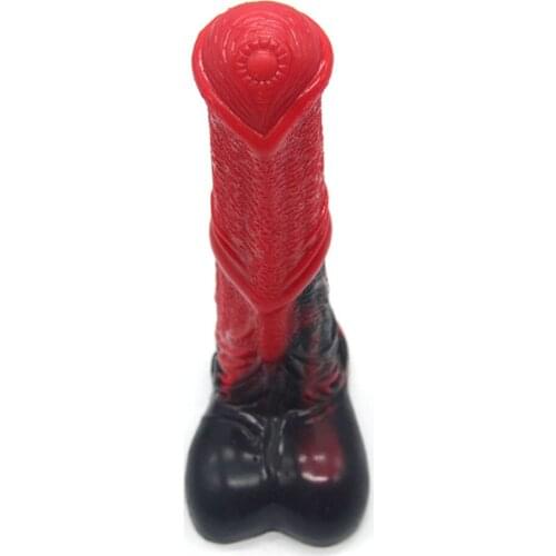 Animal Horse Dildo Red And Black Silicone Penis Big Cock Sex Toys For Women Anal Plug Adult Masturbator Clit Stimulate