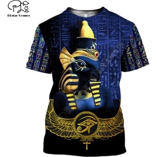 Ancient Horus Egyptian God Pharaoh Anubis face 3d Printed T-shirt Men for Women t shirts Streetwear style-4 Drop shipping