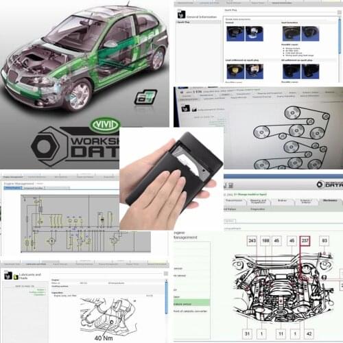 2020 Newest Auto Software Vivid Workshop Data Maintenance Wire Diagram Car Service 10.2 to 12v Automotive Repair Diagnostic Tool