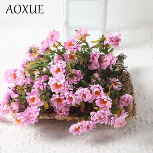AOXUE Simulation flower bunch wild chrysanthemum fake flower green plants pastoral style home decoration flower photography prop