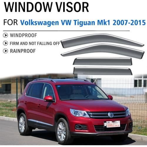 For Volkswagen VW Tiguan 2013-2017 window visor car rain shield deflectors awning trim cover exterior car-styling accessories