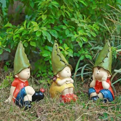 Creative Outdoor gGarden Ornaments Rural Ornaments Lovely Resin Dwarfs Lovers Fairy Ornaments
