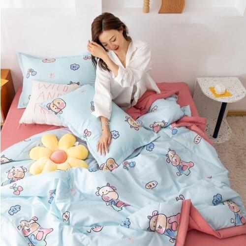 Summer Quilt Four-piece Air-conditioning Quilt Double Quilt Summer Cool Quilt Dormitory Air-conditioning Quilt