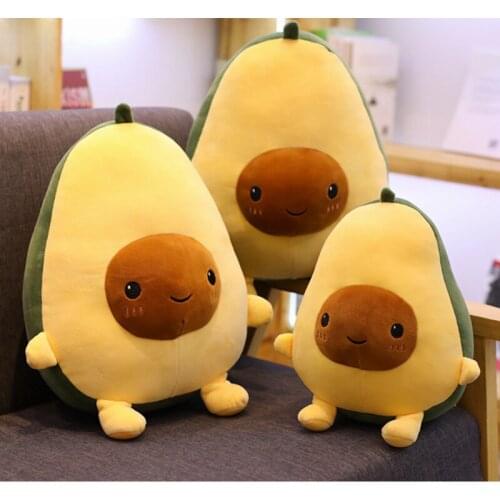 Cute Avocado Stuffed Plush Toy Filled Doll Cushion Pillow Baby Sleeping Doll Home Decoration Birthday Gift Xmas New Year Present