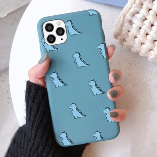 Cute Dinosaur Crocodile Print Phone Case for iPhone X XS MAX XR 12 11 Pro Max 6s 7 8 Plus SE 2020 Soft Silicone Matte Back Cover