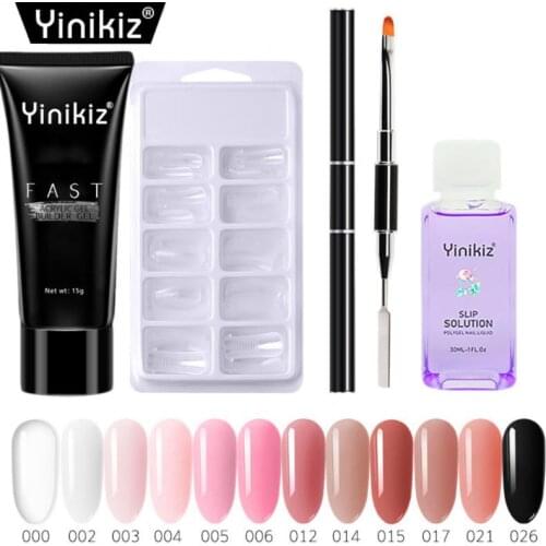 FRANCHESKA 15ml UV Nail Gel Quick Building Set Poligel Nail Polish Nail Extension Acrylic Build For Manicure Gel Nail Art TSLM2