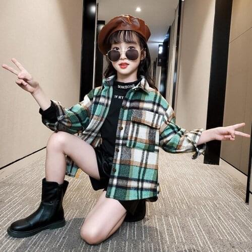 New Single Breasted Jacket Winter Spring Autumn Coat Outerwear Top Children Clothes School Kids Costume Teenage Girl Clothing