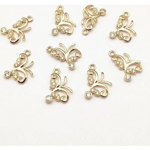 New arrival! 19x15mm 50pcs Cubic Zirconia Flower charm for Hand Made Earring DIY parts,Jewelry Accessories Findings & Component