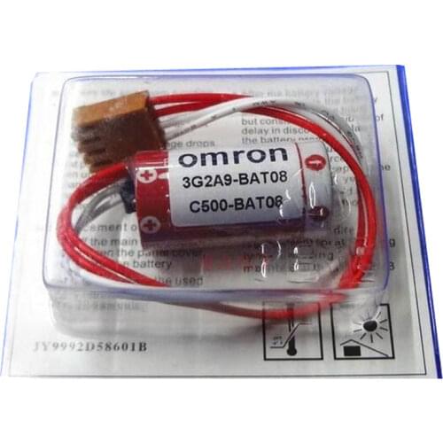 Original ER17/33 3.6V 3G2A9-BAT08 C500-BAT08 PLC Lithium Battery with Brown Plug for Omron CNC PLC Servo Motor Batteries