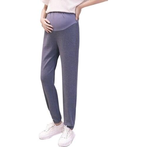 Autumn Fashion Maternity Sports Pants Haren Elastic Waist Belly Casual Clothes For Pregnant Women Thin Section Pregnancy Pants